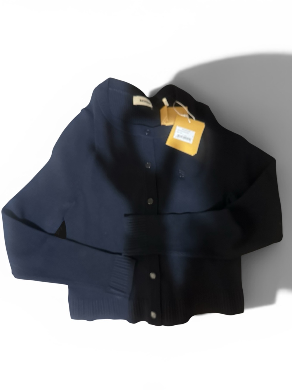 NWT Sandro Navy Ribbed Button Cardigan